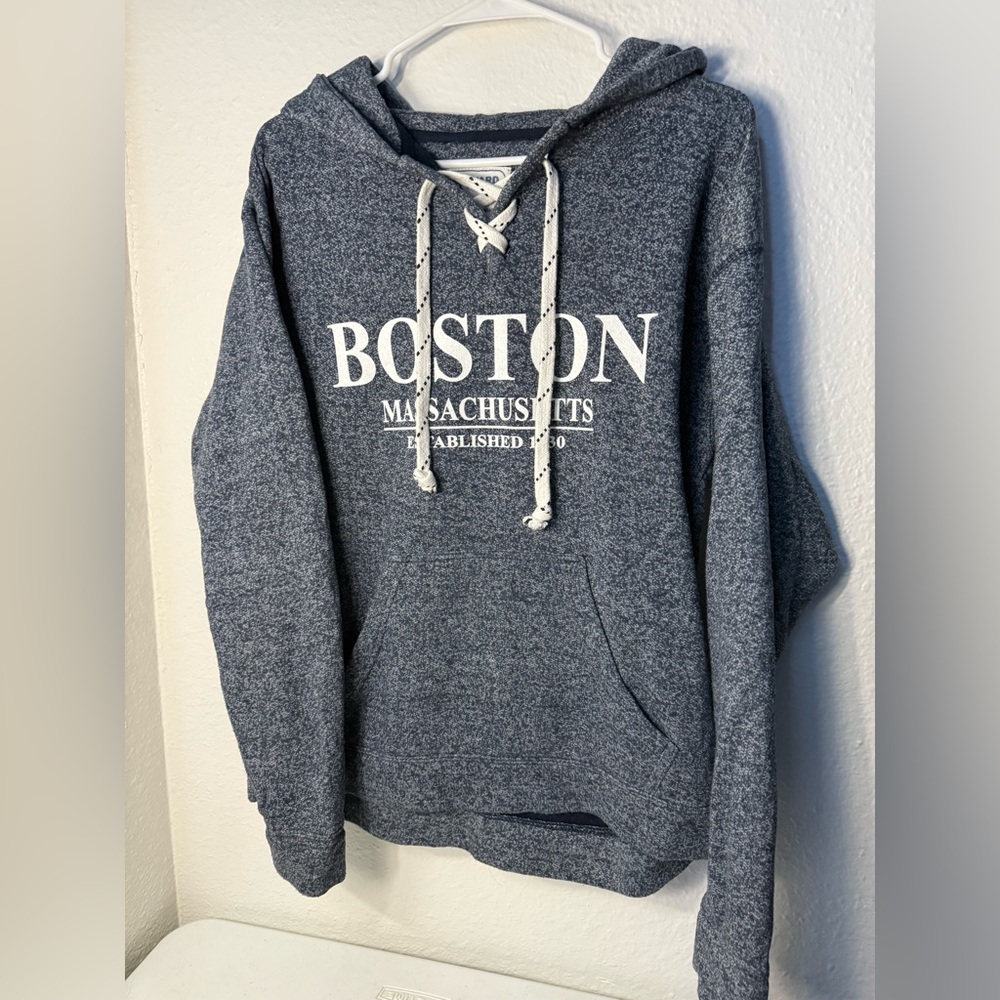 Vineyard Vines Boston Crewneck Hoodie in Dark Heather Navy